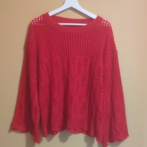 Shein Lightweight Red Knit Sweater